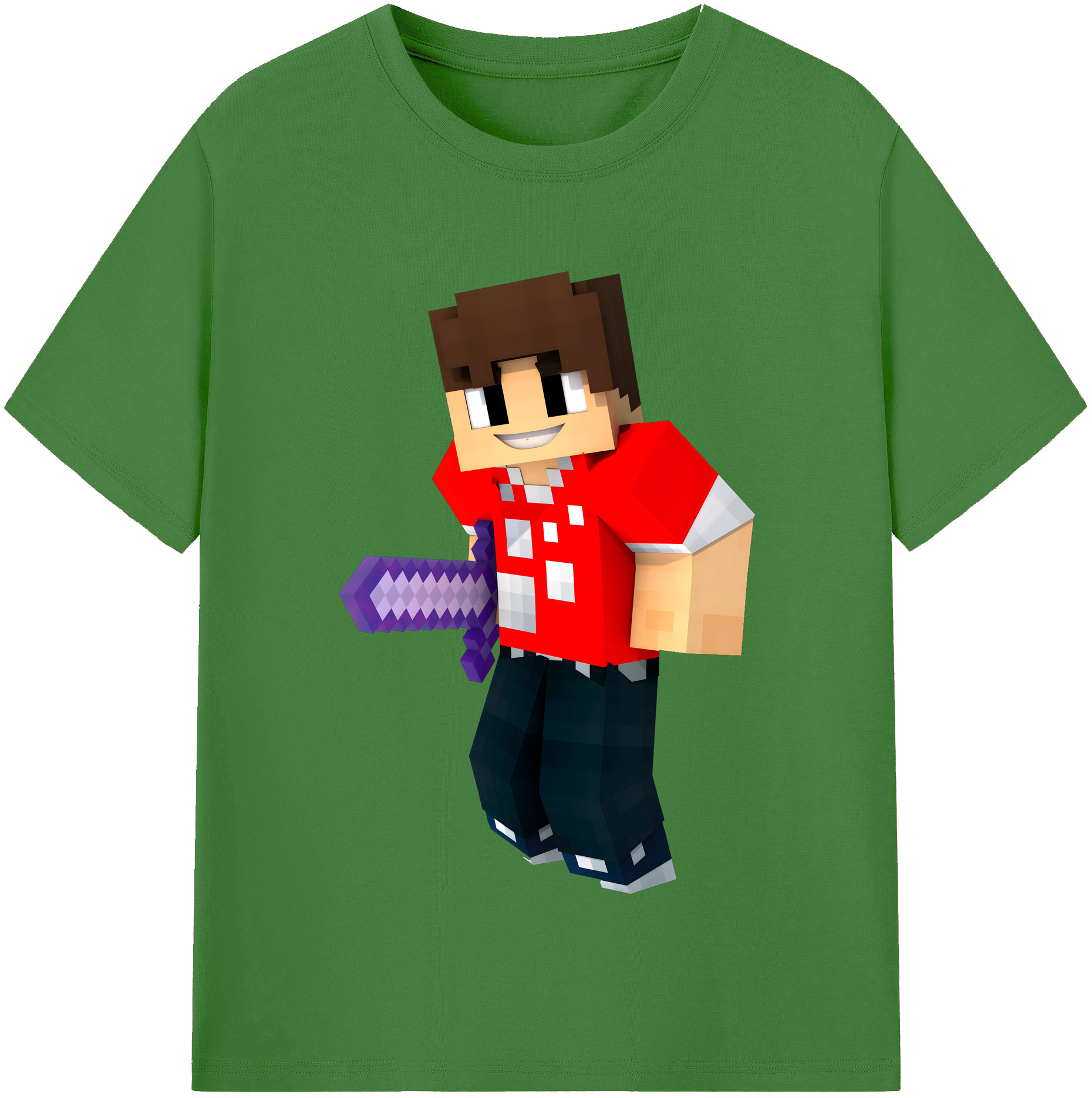 （画像用） マインクラフト ブロックの世界 Minecraft MC Block world レディースカジュアルプリントTシャツ（綿100％）